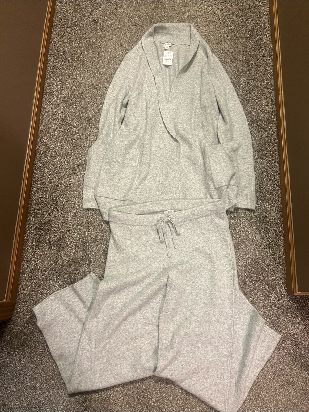 J. Crew Light Heather Gray Knit Set